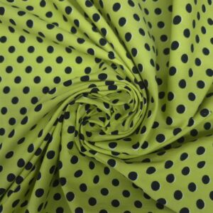 Puantiyeli Yeşil Poplin Kumaş
