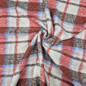 Ekoseli Buklet Kaşe Krem Kırmızı